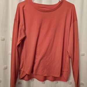 Tex Gear Boxy Crop Women's Coral Long Sleeve Top Size M